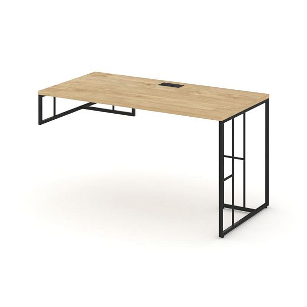 Rift Стол письменный для опорной тумбы левый RF.SPOT-015 (L) Тиквуд Светлый/Металл Черный 1780*700*750 - Вид 1