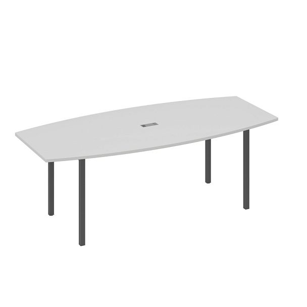 Стол для переговоров 220 с каркасом DUE A4 А4 Б2 114 БП серый / металлокаркас антрацит - Вид 1