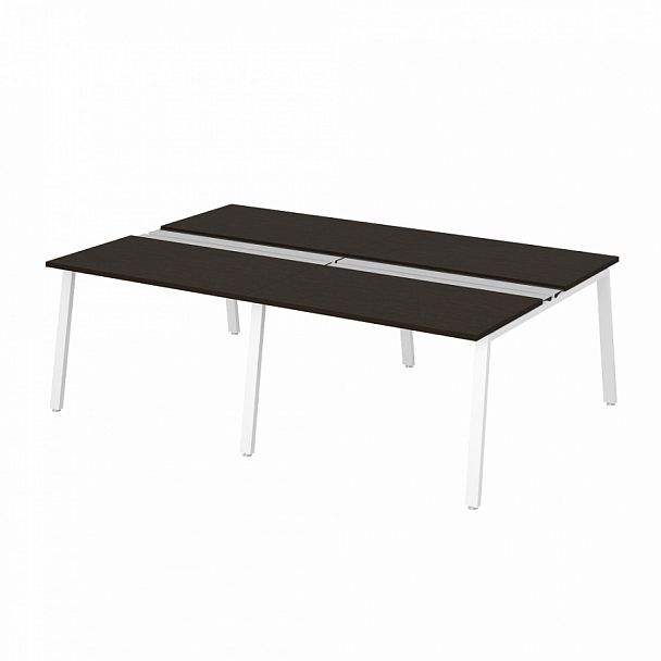 Рабочая станция на металлокаркасе с щетками "Столы для персонала" ПК-ТНП-СР280Х160Н4/МКА/БЭ/КК-В2-707 дуб ферраре - Вид 1