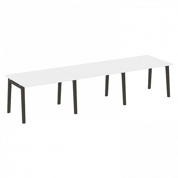 Стол переговорный (3 столешницы) "Onix wood" OW.PRG-3.2 белый/дуб темный - Вид 1