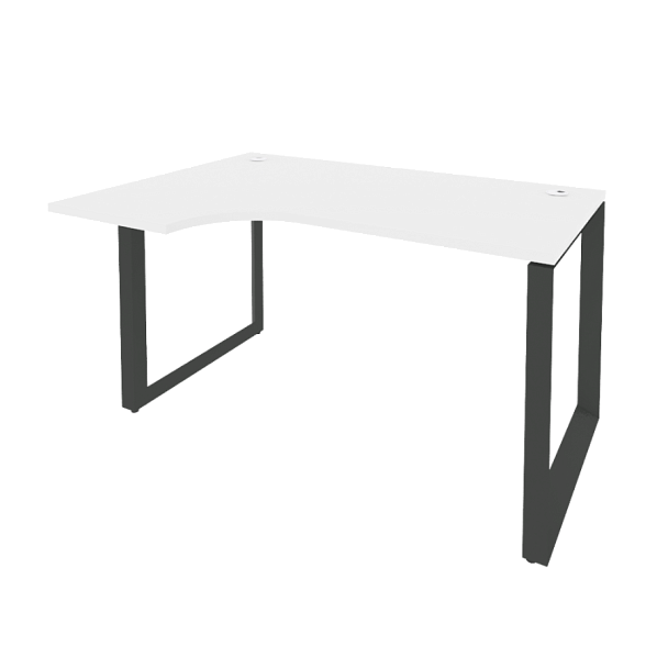 Onix Стол эргономичный левый на О-образном м/к O.MO-SA-2 (L) Белый бриллиант/Антрацит металл 1380*980*750 (720/460) - Вид 1