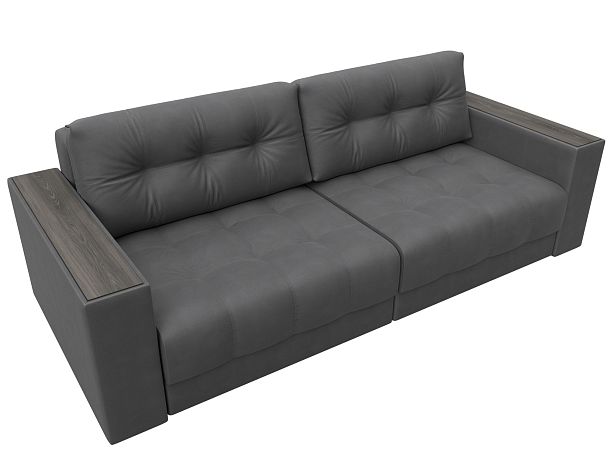 Диван прямой с декором Лига-049 НПБ Замша серый - Вид 6