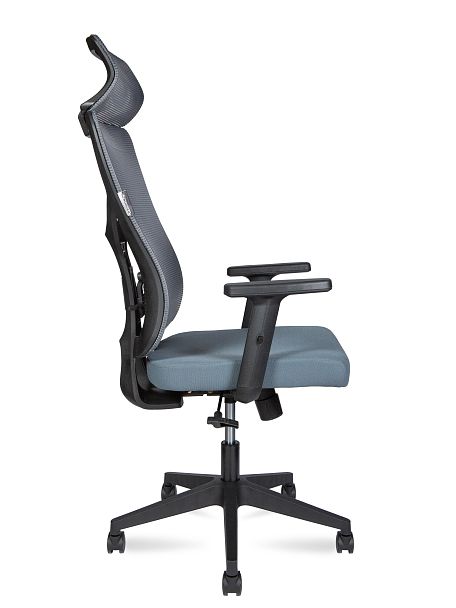 Кресло офисное  Asper / черный пластик  /  серая сетка / серая ткань - Вид 3