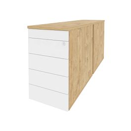 Onix Тумба двойная приставная/опорная (TIP-ON) O.TPO-2.8 TIP Тиквуд светлый/Белый бриллиант 432*1635*750 - Фото предпросмотра