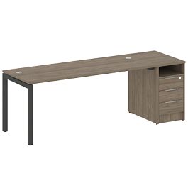 Metal System Quattro Р. ст. с тумбой на П-образном м/к 50БП.РС-СТП-1.5 Вяз/Антрацит металл 2212*720*750 - Фото предпросмотра