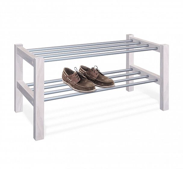 Полка для обуви Sheffilton Альберо SHT-SR9-4 беленый/алюм.металлик - Вид 5