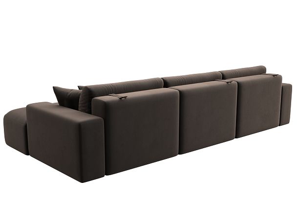 Диван угловой Лига-036 Классик Лонг правый угол Велюр коричневый - Вид 6