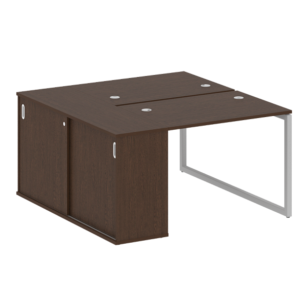 Metal System Quattro Р. ст. с шкафом-купе на О-образном м/к 40БО.РС-СШК-1.1 Т Венге/Серый металл 1410*1475*750 - Вид 1