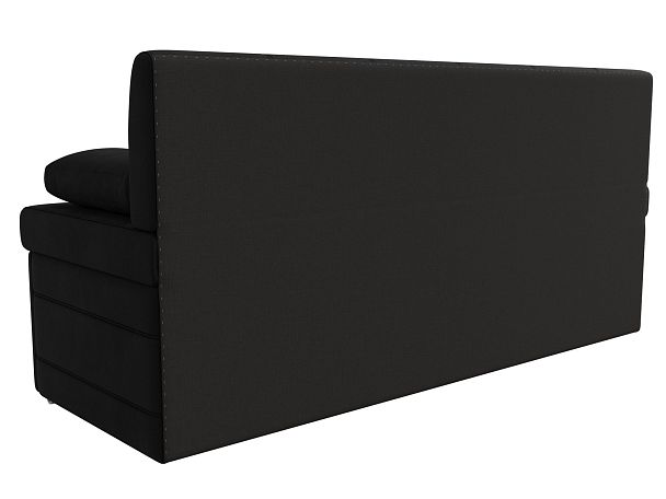 Кухонный прямой диван Лео (полностью микровельвет черный) - Вид 6