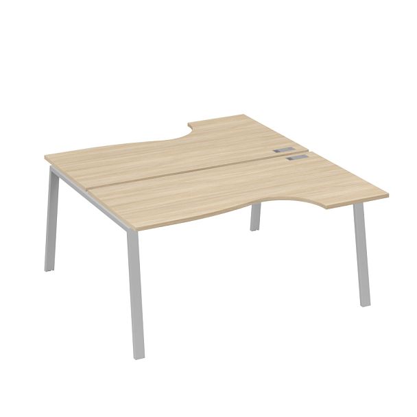 Рабочая станция опоры TRE (2х160) столы Классика A4 А4 Б3 185  БП дуб скандинавский / металлокаркас серый - Вид 1