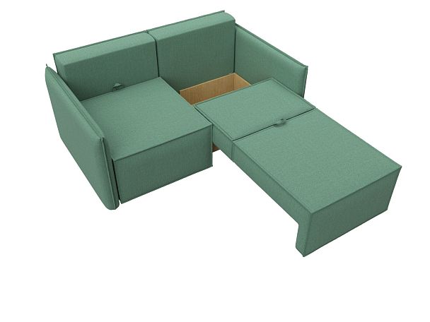 Диван прямой Либерти мини Рогожка зеленый - Вид 7