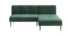 Monaco диван-кровать с шезлонгом, без подлокотников, бархат зеленый 19 - Фото предпросмотра