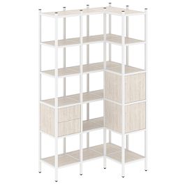 Loft Угловой внутренний стеллаж наборный VR.L-35 Денвер светлый/Белый металл 1278*862*2280 - Фото предпросмотра