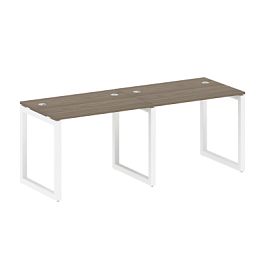 Metal System Quattro Р. ст. на 2 раб. места на О-образном м/к 50БО.СМ-2.1 Вяз/Белый металл 2000*720*750 - Фото предпросмотра