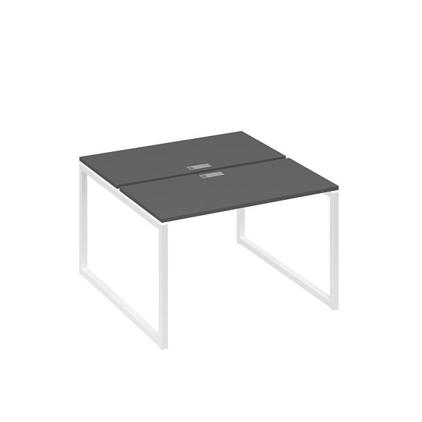 Рабочая станция с опорами QUATTRO (2х120) A4 А4 Б4 170 БП антрацит премиум / металлокаркас белый - Вид 1