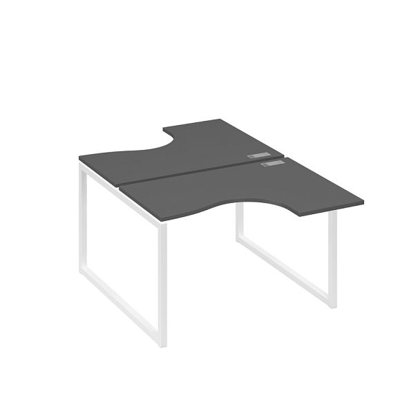 Рабочая станция эргономичная Классика каркас QUATTRO (2х120) A4 А4 Б4 180 БП антрацит премиум / металлокаркас белый - Вид 1