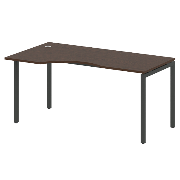 Metal System Quattro Стол криволинейный левый на П-образном м/к 40БП.СА-1 (L) Венге/Антрацит металл 1600*900*750 - Вид 1