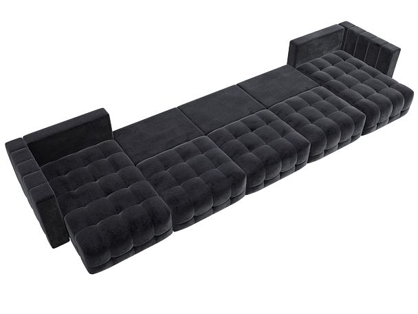 Диван П-образный Лига-052 НПБ МегаЛонг Велюр серый - Вид 10