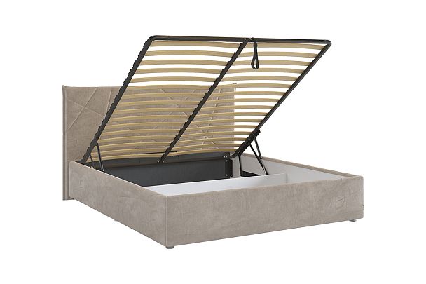 Кровать с подъемным механизмом Квест 160х200 см ZP.KM1.6-17.2763 латте (велюр) - Вид 4