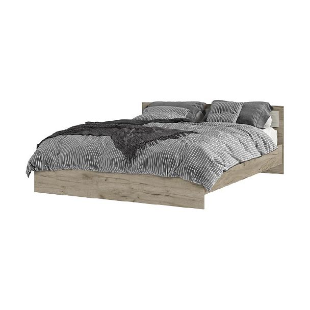 ГАРМОНИЯ КР 601 кровать (1,652х0,7х2,032) дуб крафт белый/дуб крафт серый - Вид 1