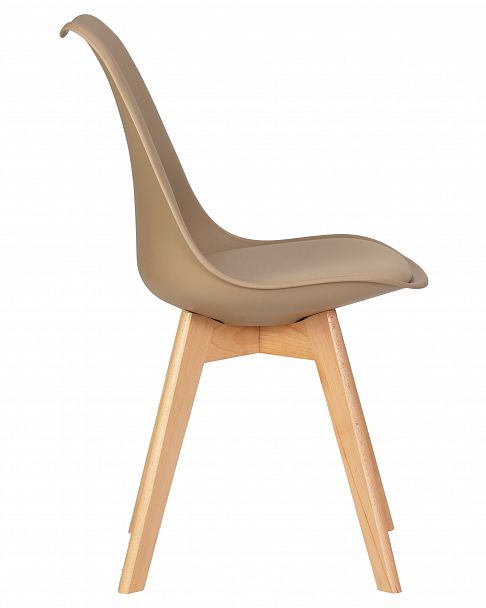Стул обеденный DOBRIN JERRY SOFT (ножки светлый бук, цвет сиденья бежевый (GR-03)) - Вид 3