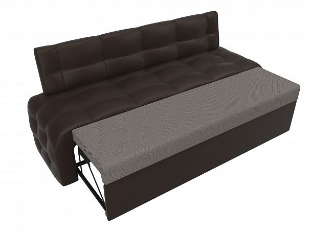 Кухонный прямой диван Люксор (полностью экокожа коричневая) - Вид 5