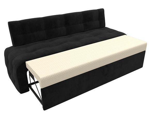 Диван кухонный прямой Люксор Велюр черный - Вид 6