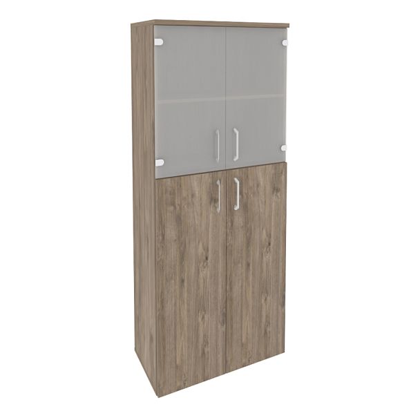 Onix Шкаф высокий широкий O.ST-1.7 Тиквуд темный 800*420*1977 - Вид 1