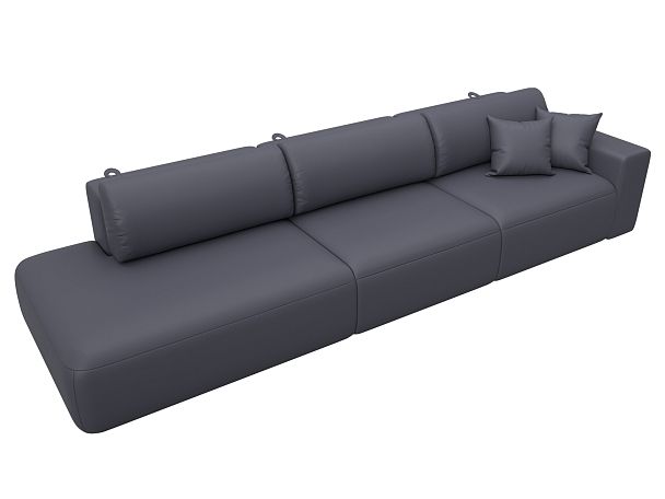 Диван прямой Лига-036 НПБ Модерн Лонг подлокотник справа Экокожа серый - Вид 5