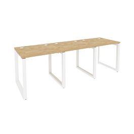 Onix Рабочая станция на О-образном м/к O.MO-RS-3.0.7 Тиквуд светлый/Белый металл 2340*720*750 - Фото предпросмотра