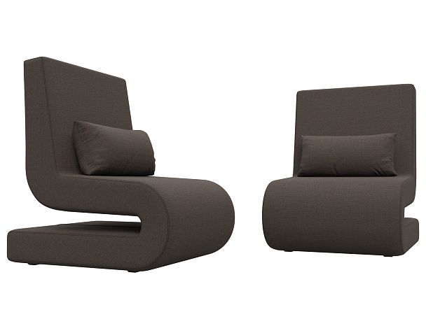 Кресло Волна (2 шт.) Рогожка коричневый - Вид 3