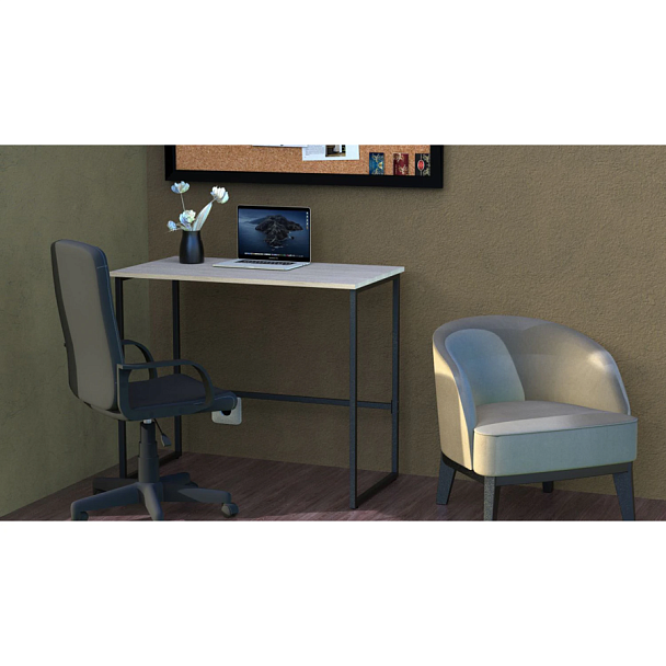 Стол BRABIX "SMART CD-020", 900х500х770 мм, ЛОФТ, металл/ЛДСП ясень шимо светлый, каркас черный, 641949 - Вид 5