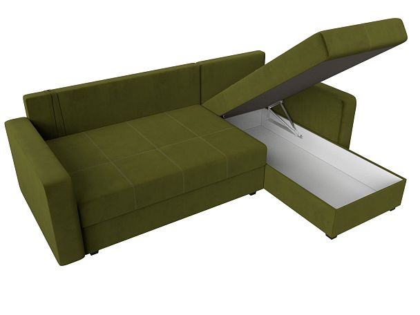 Диван угловой Ливерпуль Лайт правый угол Микровельвет зеленый - Вид 9