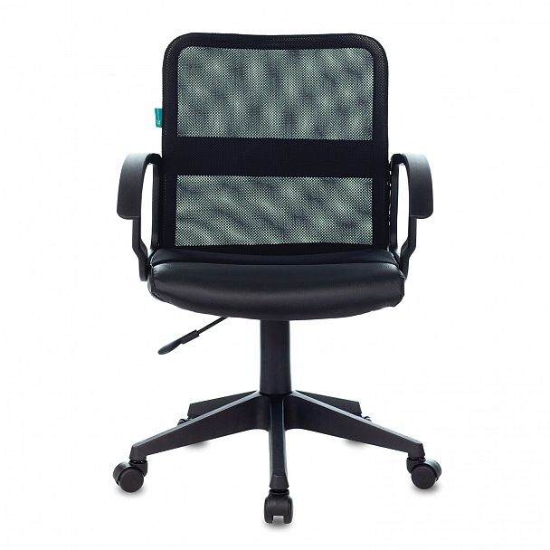 Кресло CH-590, с подлокотниками, сетка/экокожа, черное, 472003 - Вид 4