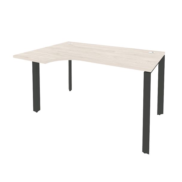 Onix Стол эргономичный левый на П-образном м/к O.MP-SA-2 (L) Денвер светлый/Антрацит металл 1380*980*750 (720/460) - Вид 1
