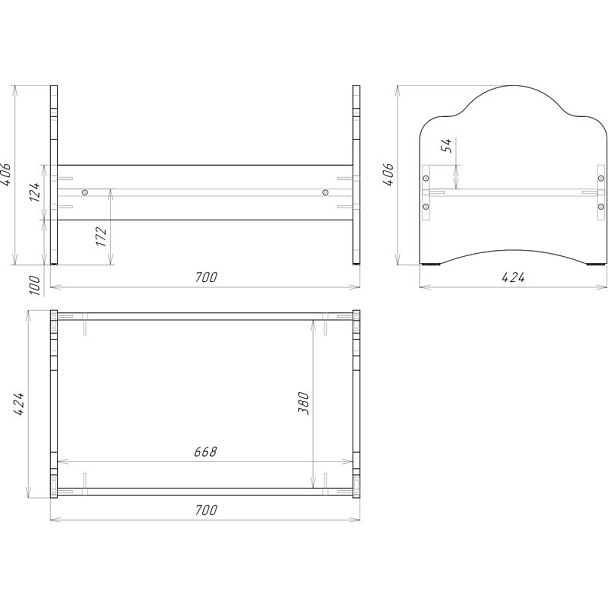 КУКОЛЬНАЯ ИГРОВАЯ МЕБЕЛЬ КРОВАТЬ КУКОЛЬНАЯ (ЦВЕТНОЙ ФАСАД) - Вид 2