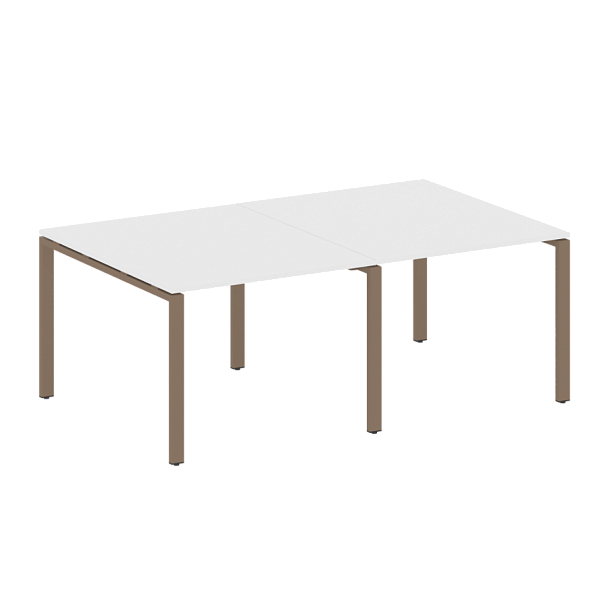 Metal System Перег. стол (2 столешницы) на П-образном м/к БП.ПРГ-2.1 Белый/Мокко металл 2000*1235*750 - Вид 1