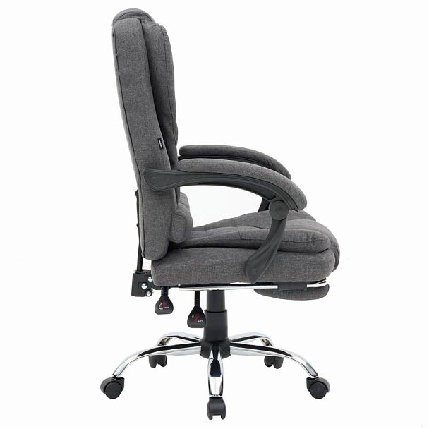 Кресло офисное CROMEX "Chill MS-005", с функцией вибромассажа, подножка, ткань, серое, 532959 - Вид 4