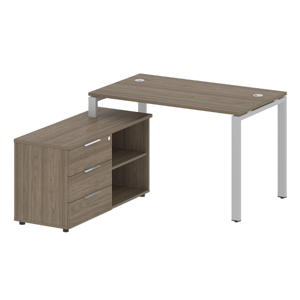 Metal System Р. ст. с тумбой на П-образном м/к БП.РС-СТС-2.2 (L) Вяз/Серый металл 1300*1520*750 - Вид 1