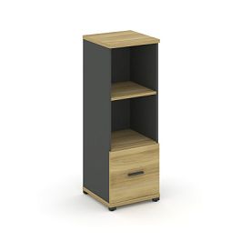 Concept Шкаф 1 узкая секция, 3 ниши CN.STU-311 A Дуб Винченцо/Антрацит/Металл Антрацит 420*420*1186 - Фото предпросмотра