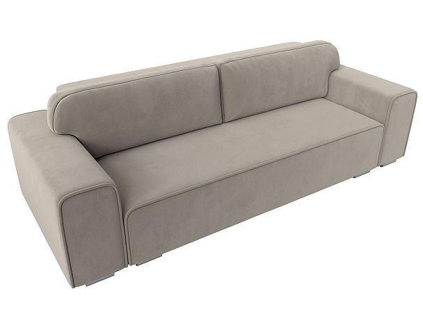 Прямой диван Лига-029 Микровельвет бежевый - Вид 5