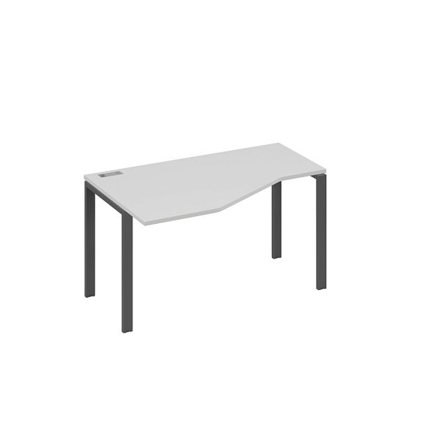 Стол 140х90 эргономичный левый Техно каркас UNO A4 А4 Б1 053 БП серый / металлокаркас антрацит - Вид 1