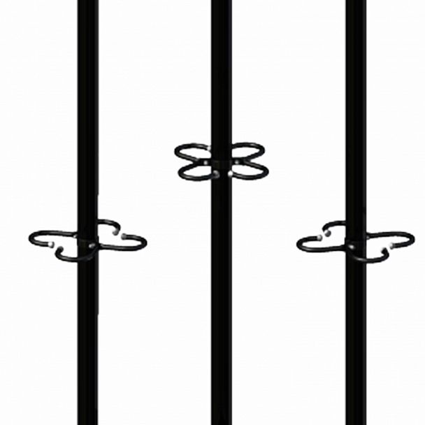 Вешалка на колесах на 15 крючков с держателем для зонтов "Гардикс-3К", металл, черная - Вид 4