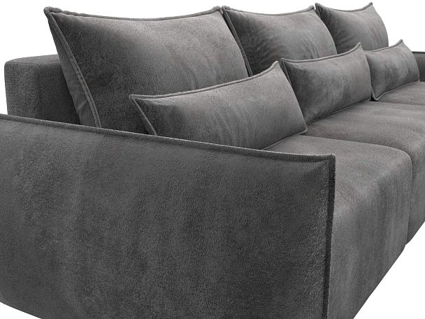 Диван угловой Лига-051 НПБ Лонг угол универсальный Велюр серый - Вид 4