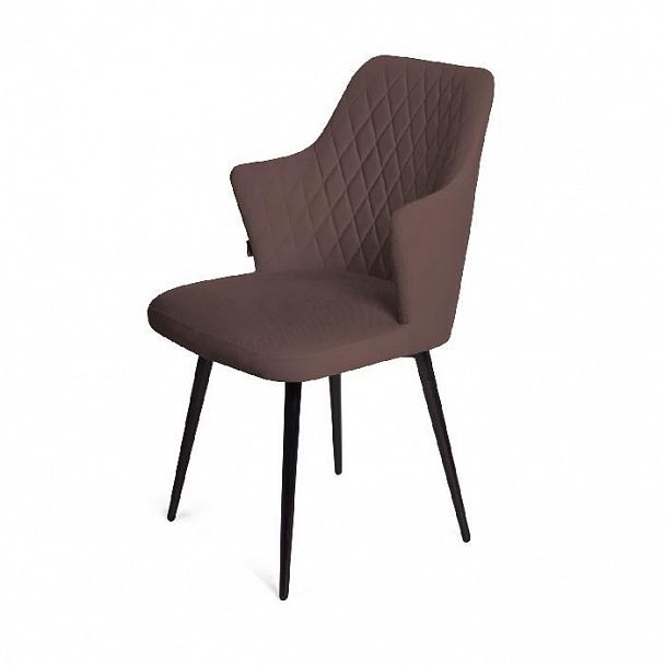 Стул поворотный на 360 градусов Hunt ромб, велюр шоколад maxx 232 / чёрный конус - Вид 1