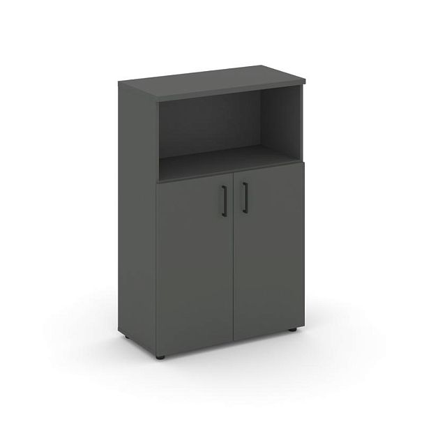 Стайл Проджект Шкаф средний широкий SN.STS-201 Антрацит/Черный Ручки 796*400*1203 - Вид 1