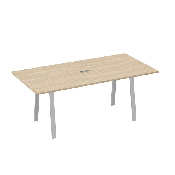 Стол 200 переговорный на металлокаркасе TRE A4 А4 Б3 123 БП дуб скандинавский / металлокаркас серый - Вид 1