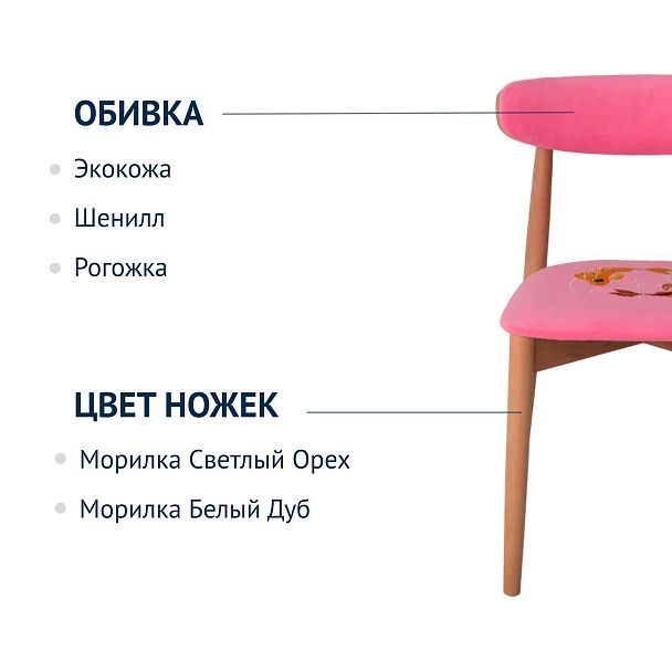 Стул Роквелл вышивка рыбки, велюр TEDDY 833, ножки бук - Вид 7