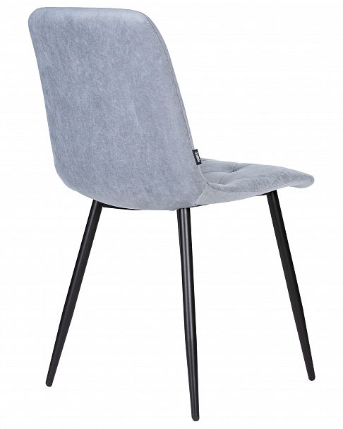 Стул обеденный DOBRIN CHILLY ROMBO (Серо-голубой Simple 26, основание черное) - Вид 4