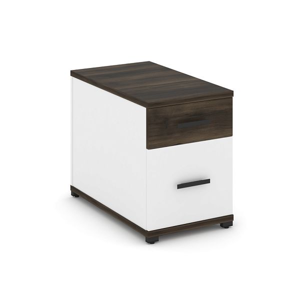 Concept Тумба опорная/приставная 1 ящ.+1 распаш. фасад CN.TGO-004 B Дуб Мали/Белый Бриллиант/Металл Черный 420*720*583 - Вид 1